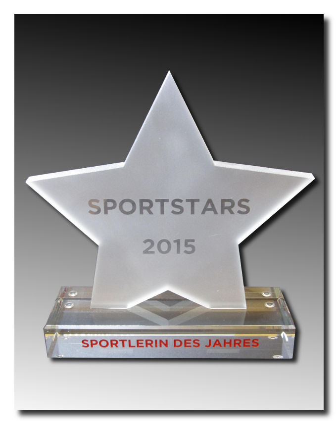 Glaspokale mit Gravur, Glastrophäen, Glasawards, 3D Foto Glasgravur, Pokale:  Sportstars