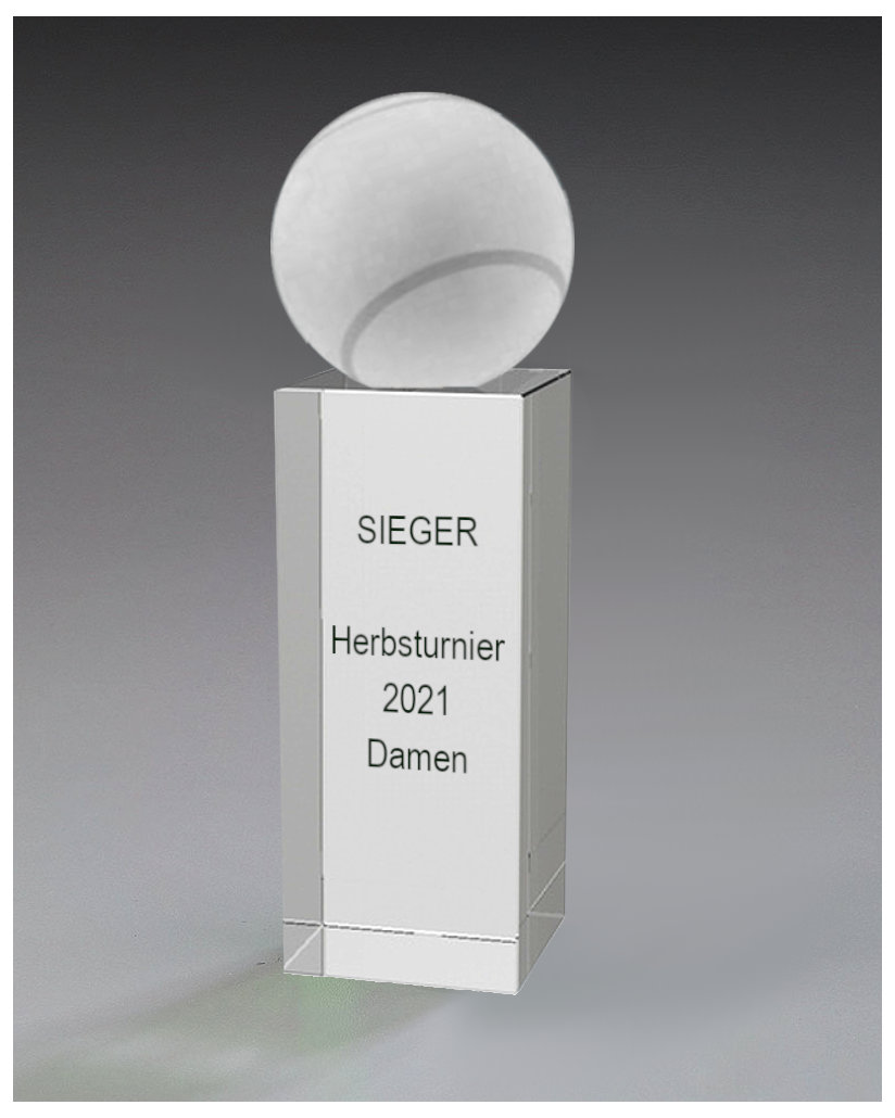 Glaspokale mit Gravur, Glastroph&auml;en, Glasawards, 3D Foto Glasgravur, Pokale:  Glasquader-Tennis