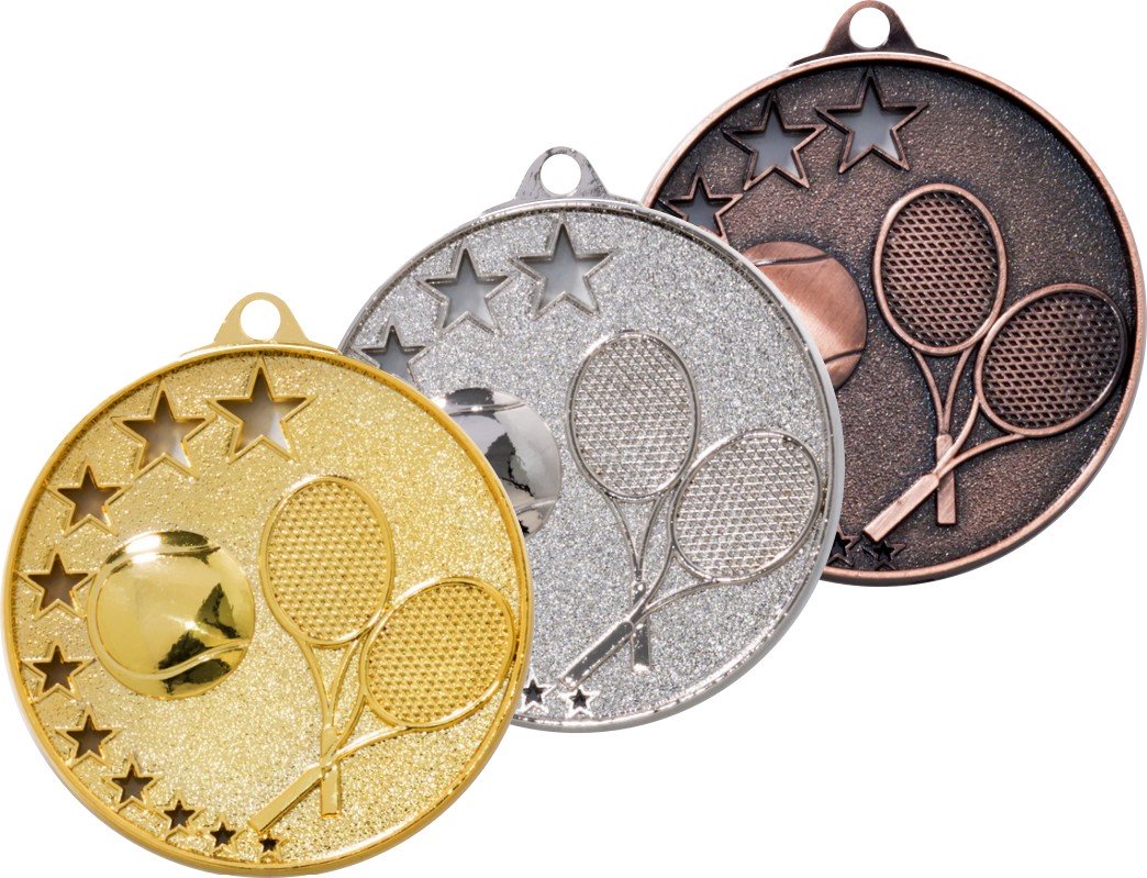 Glaspokale mit Gravur, Glastroph&auml;en, Glasawards, 3D Foto Glasgravur, Pokale:  M5-Tennismedaille 